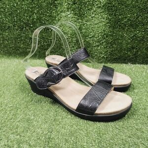 Mephisto Air‎ Relax Black Leather Leather Dual Strap Sandals Womens Sz 42 US 12